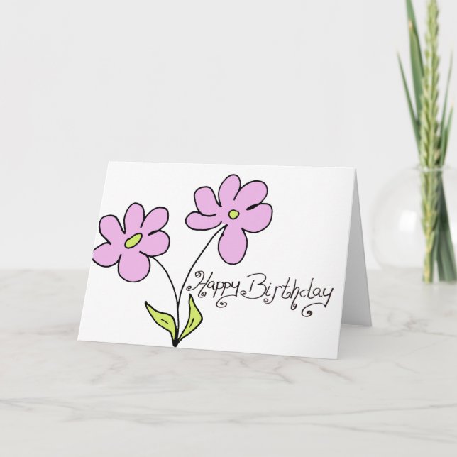 happy birthday pink card (Front)