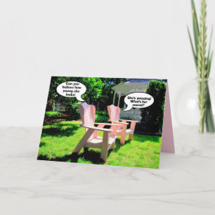Happy Birthday, Pink Chairs Humour Card