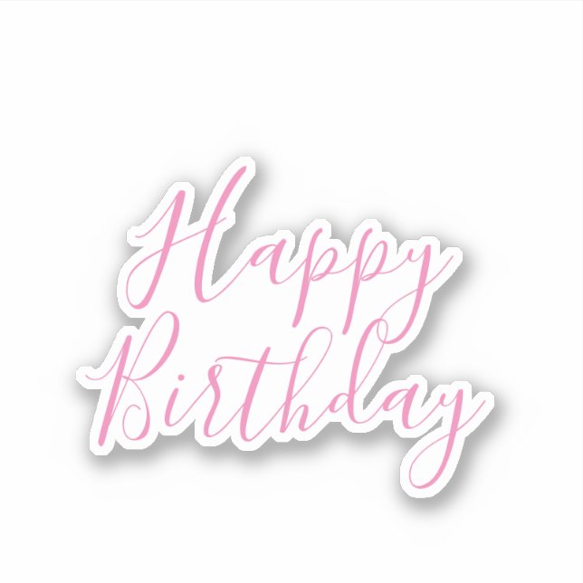 Happy Birthday Pink Custom Colour Simple Cute 2025 (Front)