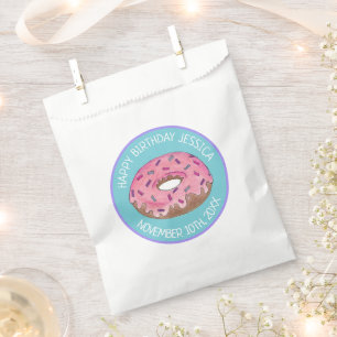 Happy Birthday Pink Doughnut Doughnut Bday Girl Pa Favour Bag