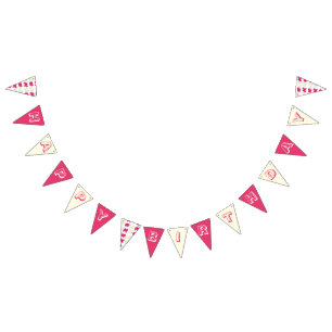 Happy Birthday Pink Frosted Animal Cookies Circus Bunting Flags