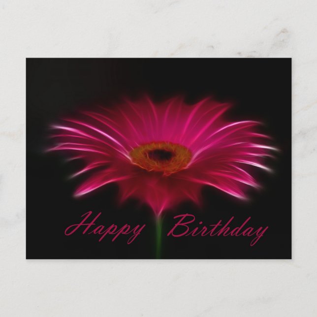 Happy Birthday - Pink Gerber Postcard (Front)