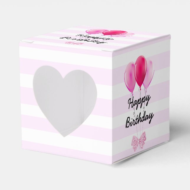 Happy Birthday Pink Happy Birthday Balloons Box (Front Side)