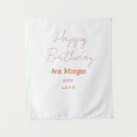 HAPPY BIRTHDAY PINK ORANGE NAME SIMPLE YEAR PLACE