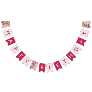 Happy Birthday Pink Party Bunting Flags