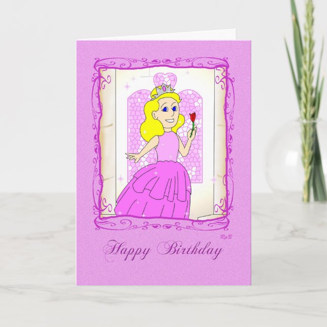 Happy Birthday: Pink Princess Card (Front)