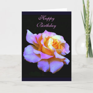 Happy Birthday Pink Rose Greeting Card