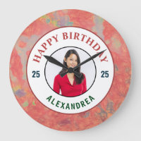 Happy Birthday Pink Watercolor Photo Personalize 