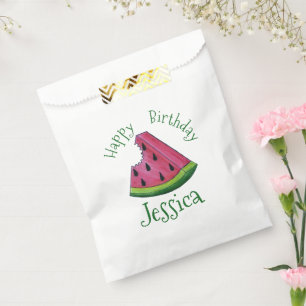 Happy Birthday Pink Watermelon Slice Fruit Picnic Favour Bag