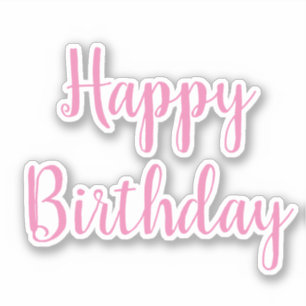Happy Birthday Pink White Girls Party Custom Colou