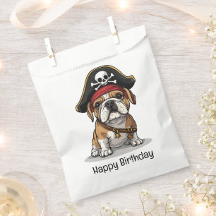 Happy Birthday Pirate English Bulldog Skull Favour Bag