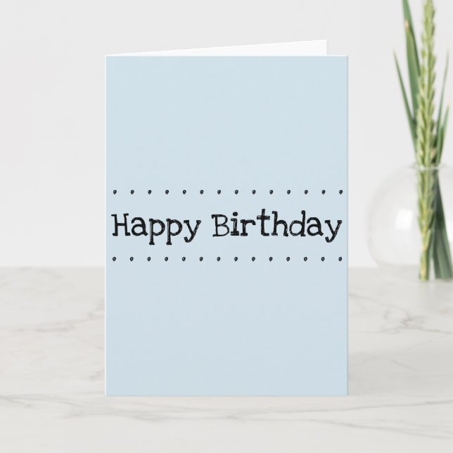 Happy Birthday Plain Design Card (Front)