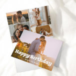 Happy Birthday Playful Bold Photo Card<br><div class="desc">Celebrate birthdays with joy using this delightful greeting card. The front showcases your photo with the greeting "Happy Birthday" in a playful, bold slab font with a charming heart detail. Inside, the left fold features a photo collage with four photos, making it a perfect way to share memories and wishes....</div>
