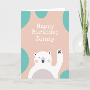Happy Birthday Polar Bear   Holiday Card