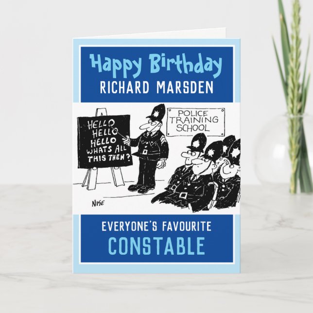 Happy Birthday Police Constable Card (Front)