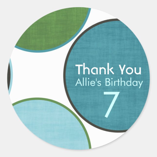 Happy Birthday Polka-Dot  Customizable Stickers (Front)