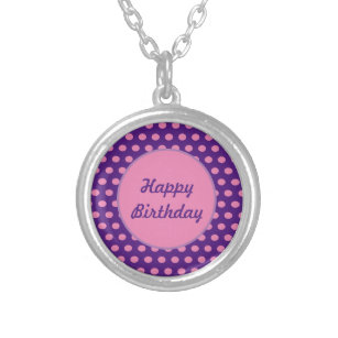 Happy Birthday Polka Dot Necklace (Purple & Pink)