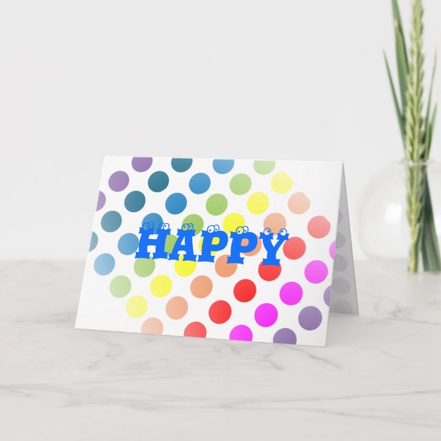 Happy Birthday Polka Dots Card (Front)