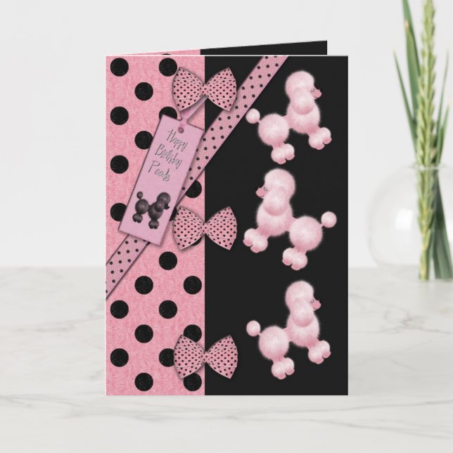Happy Birthday Poodle Card (Front)