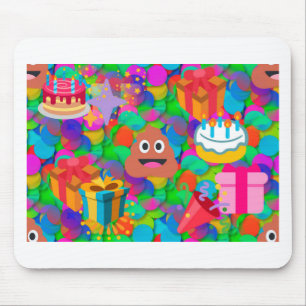 happy birthday poop emoji mouse pad