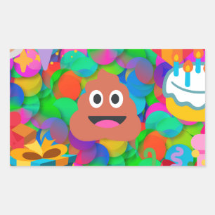 happy birthday poop emoji sticker
