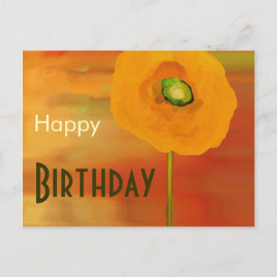 Happy Birthday, poppies in bloom Postcard