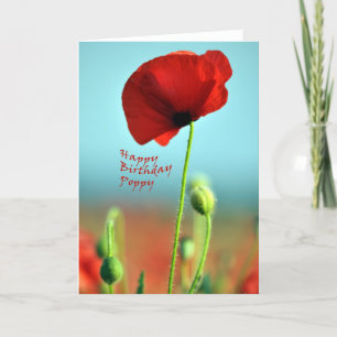 Happy Birthday Poppy Greetings Card