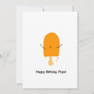 Happy Birthday Pops Flat Greeting Card