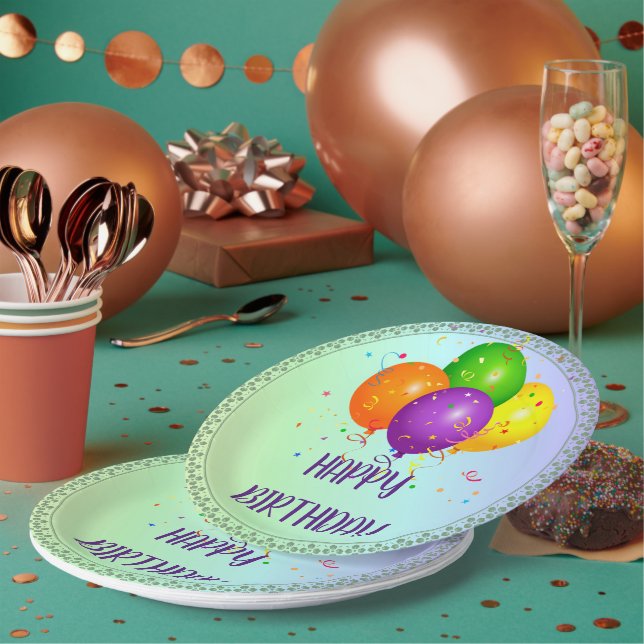 Happy Birthday, popular design, Paper Plate (Multi)
