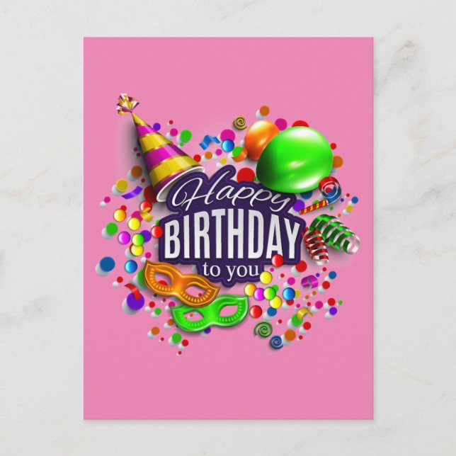 happy birthday postcard (Front)