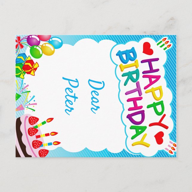 Happy Birthday Postcard (Front)
