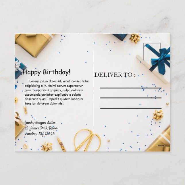 happy birthday postcard (Back)