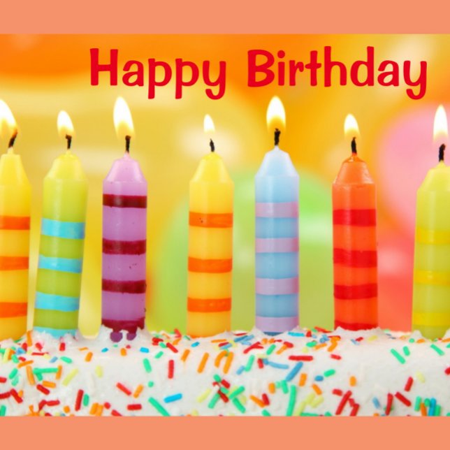 Happy Birthday Postcard ("Happy Birthday Colorful Candles postcard")