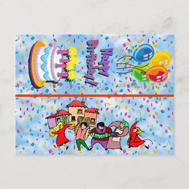 Happy Birthday Postcard Bookmark (Front)
