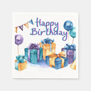 Happy Birthday  Postcard Napkin