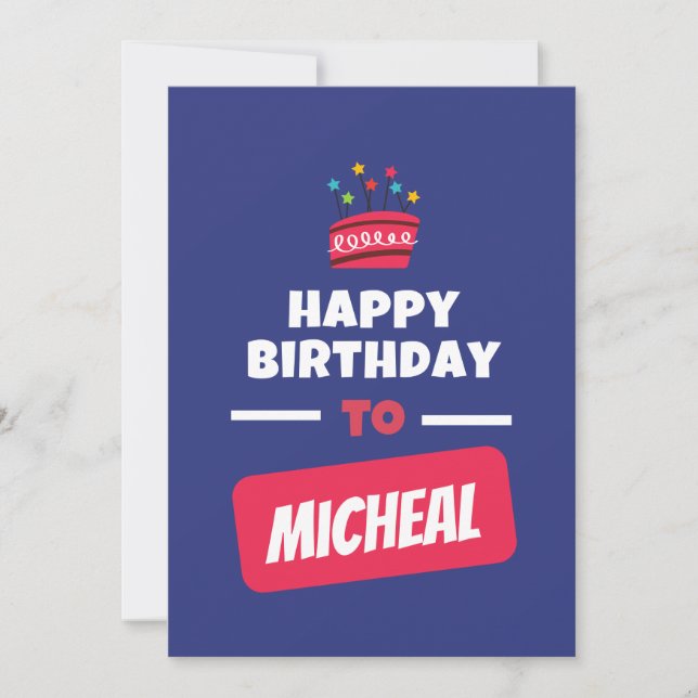 Happy Birthday Postcard simple Customizable modern (Front)