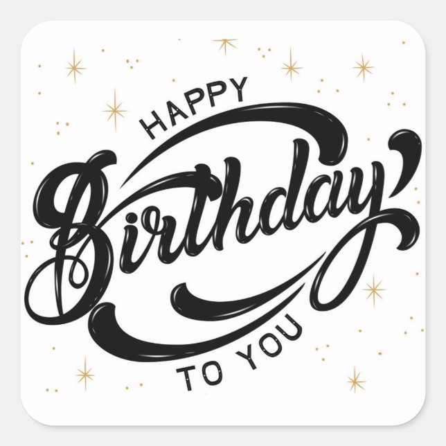Happy Birthday Postcard Square Sticker (Front)