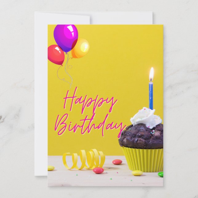 Happy Birthday Poster – Bright & Cheerful  Invitation (Front)