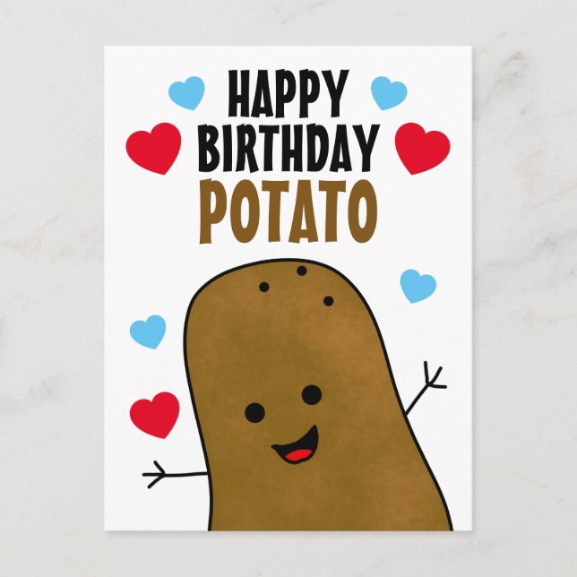 Happy Birthday Potato Postcard (Front)