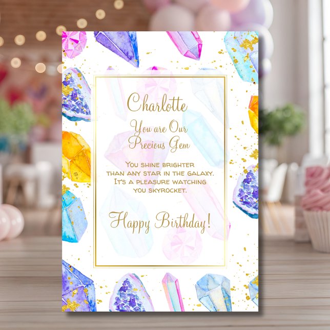 Happy Birthday precious Gem Crystals  Card (Creator Uploaded)