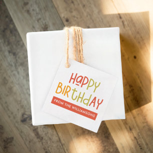 Happy Birthday Preppy Playful Fun Family Greeting Favour Tags
