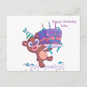 Happy Birthday Present Announcement Postcard