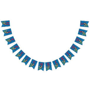 Happy Birthday Pretty Mermaid String of Red Hearts Bunting Flags