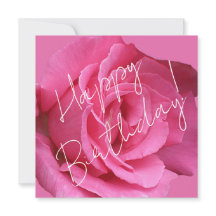 Happy Birthday pretty pink rose floral boho classy