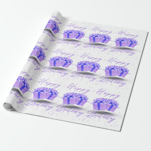 Happy Birthday Pretty Purple Wrapping Paper