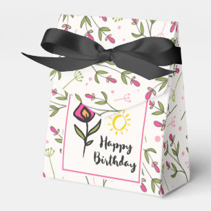 Happy Birthday - Pretty Wildlflowers and Sun Favor Box