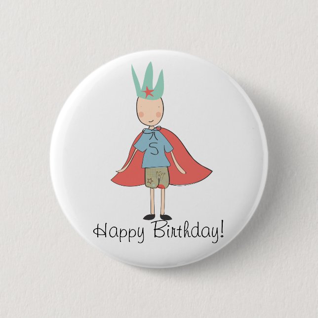 Happy Birthday Prince Button (Front)