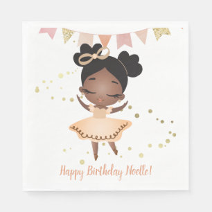 Happy Birthday! Princess Ballerina w/Bow Napkin
