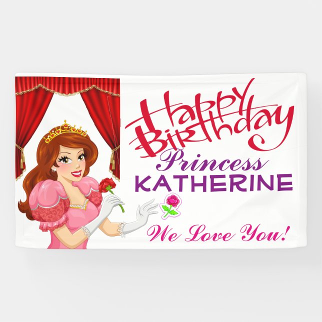 Happy Birthday Princess Banner (Horizontal)