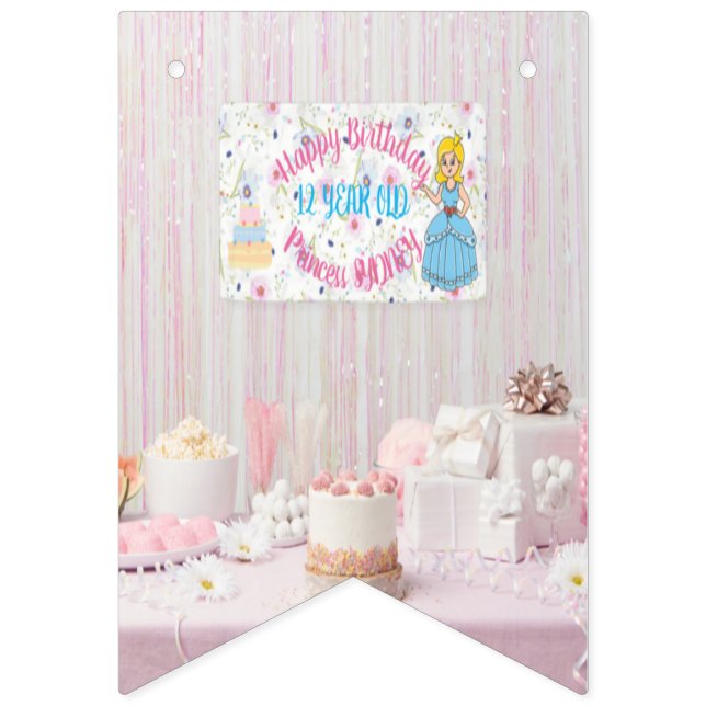 Happy Birthday Princess bunting banner (Third Flag)